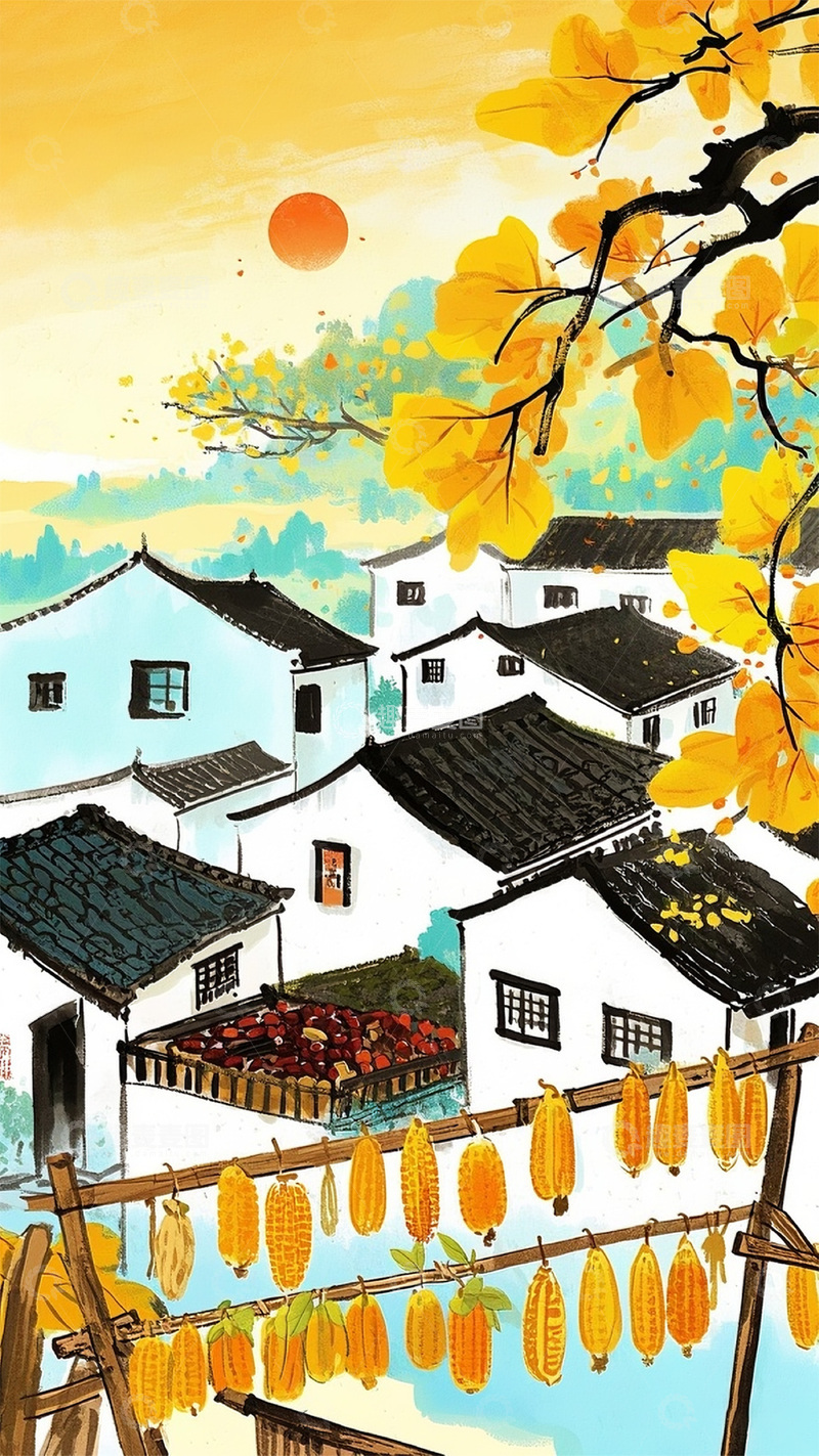 高清大图下载【趣麦麦图】秋日丰收风景图4