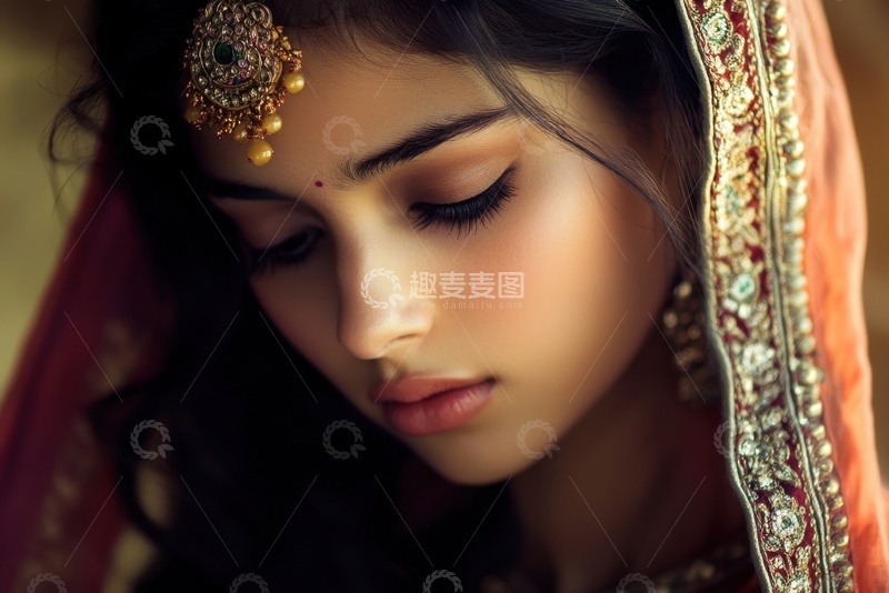 高清大图下载【趣麦麦图】美丽的印度女孩