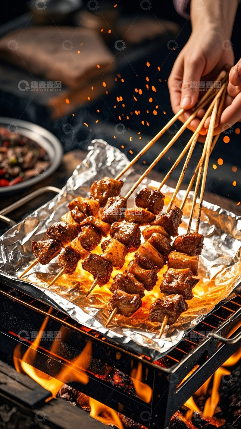 高清大图下载【趣麦麦图】美味烧烤烤肉串
