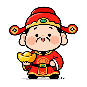 卡通财神爷人物