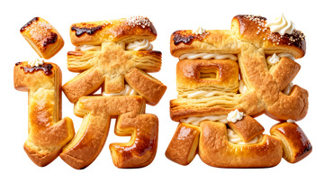 面包造型 “诱惑” 创意艺术字