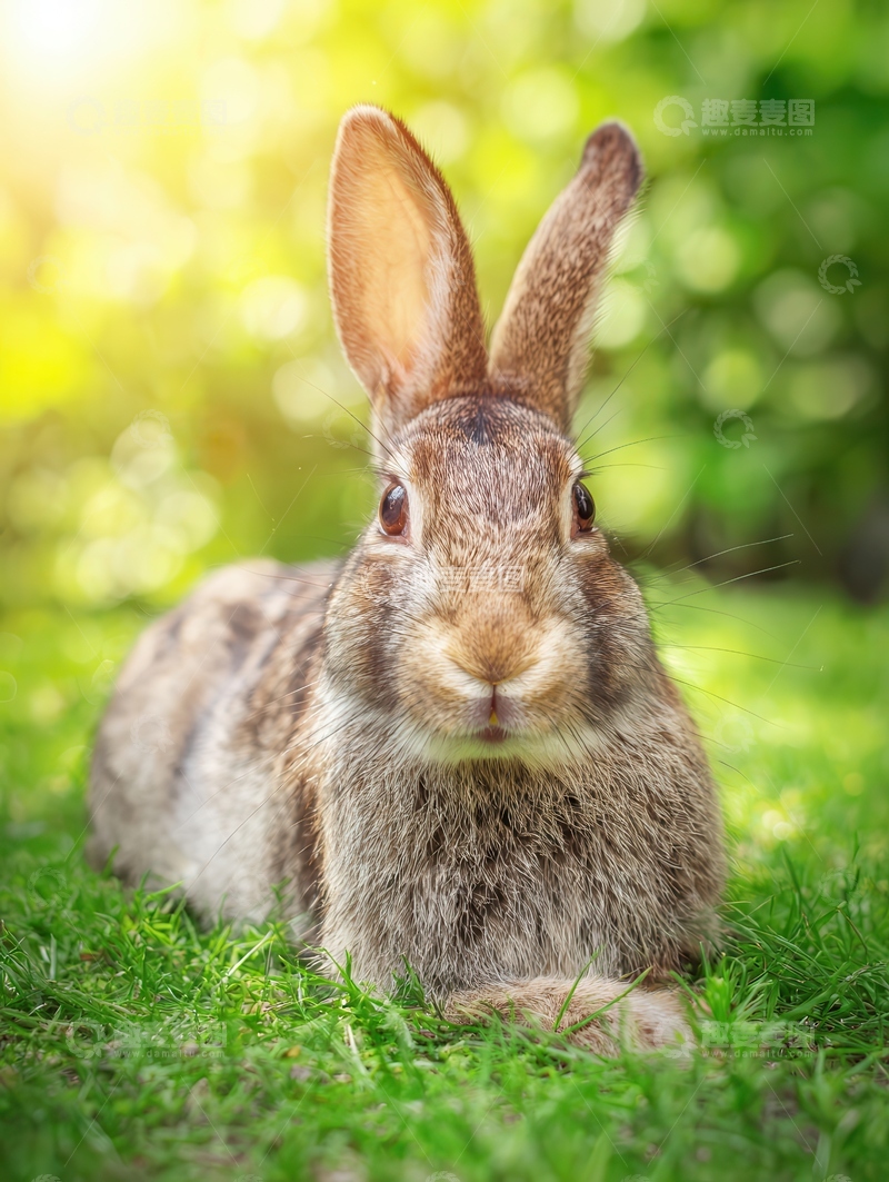 高清大图下载【趣麦麦图】美洲  棉尾兔  竖耳