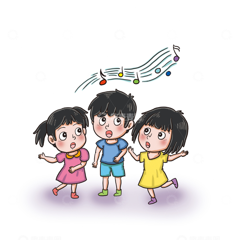 源文件下载【趣麦麦图】-小学生快乐唱歌