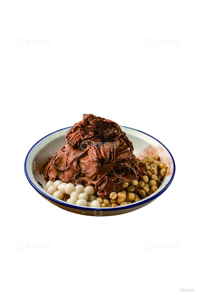 高清大图下载【趣麦麦图】可可巧克力绵绵冰