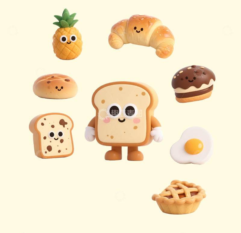 源文件下载【趣麦麦图】卡通风格拟人化食物2