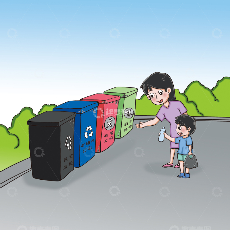 源文件下载【趣麦麦图】-小学生学习垃圾分类