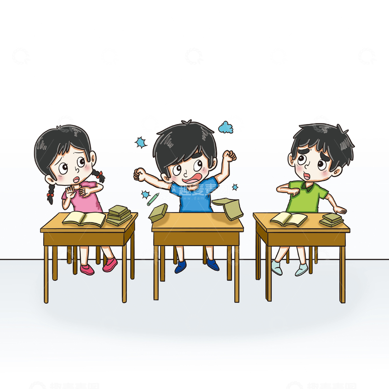 源文件下载【趣麦麦图】-小学生在教室不遵守纪律