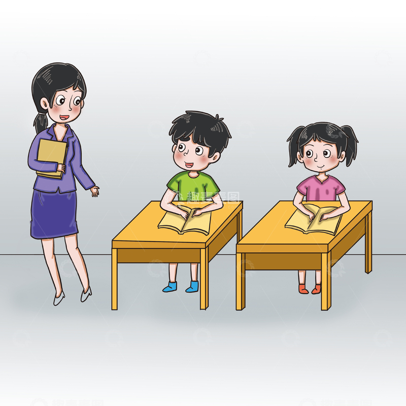 源文件下载【趣麦麦图】-女教师站在教室里上课