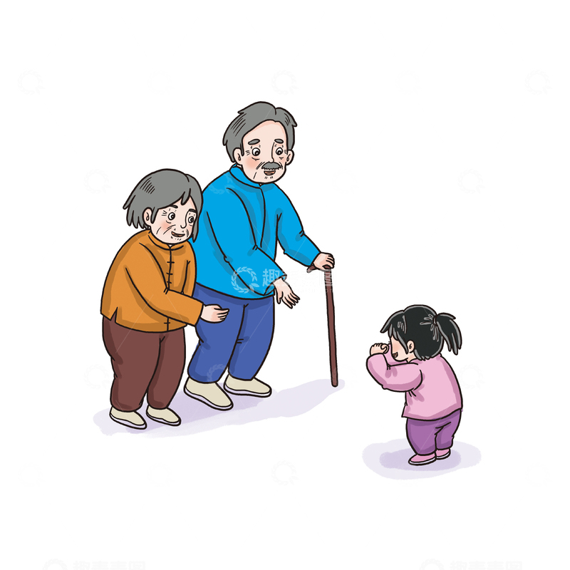 源文件下载【趣麦麦图】小学生尊敬老人