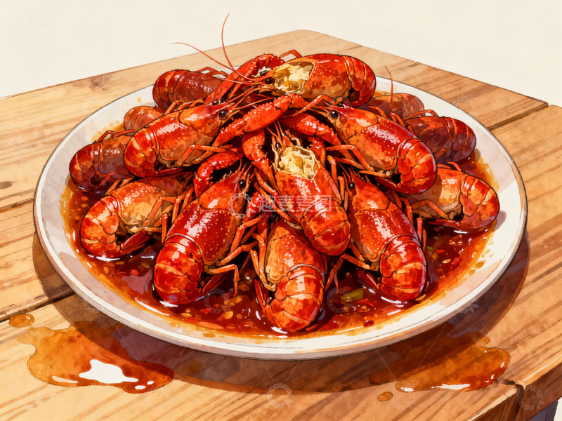 高清大图下载【趣麦麦图】麻辣小龙虾插画5