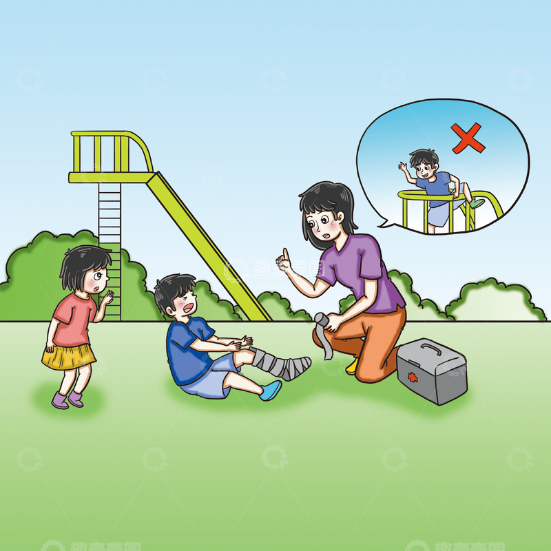 源文件下载【趣麦麦图】小学生身体不小心受伤
