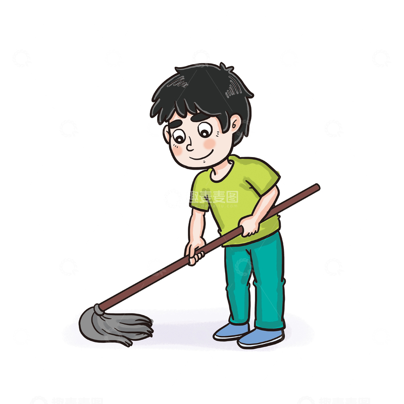 源文件下载【趣麦麦图】-男孩子做家务勤快