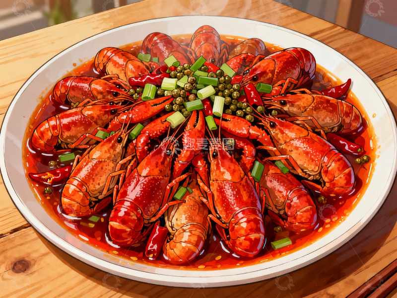 高清大图下载【趣麦麦图】麻辣小龙虾插画3