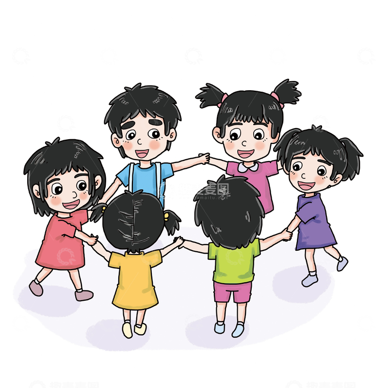 源文件下载【趣麦麦图】-一群孩子开心舞蹈