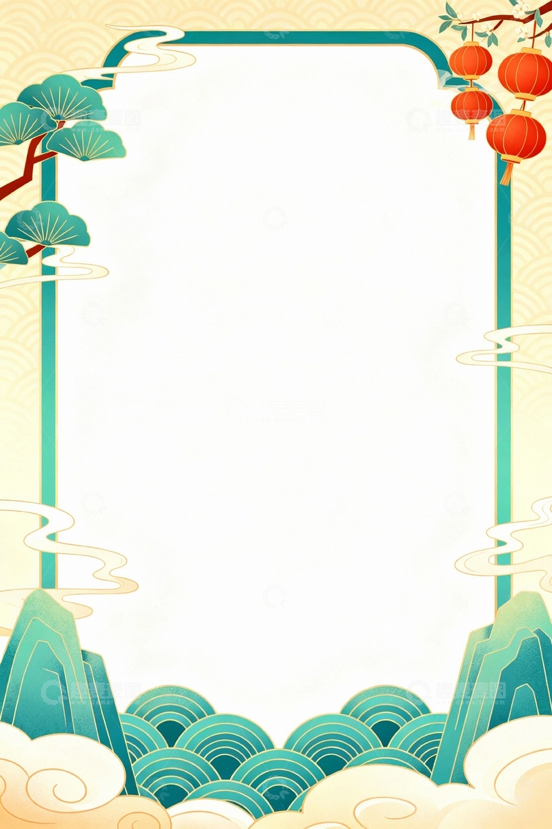 高清大图下载【趣麦麦图】国潮风红色节日背景888