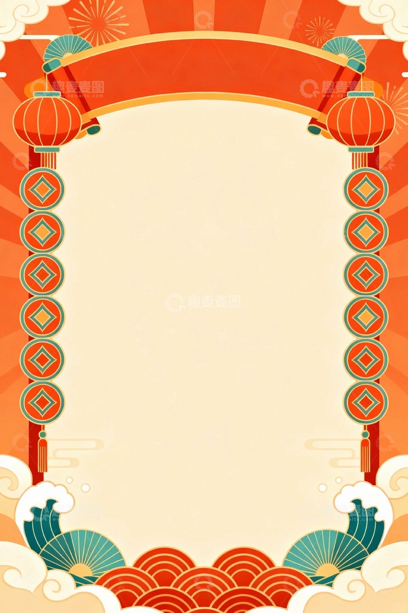 高清大图下载【趣麦麦图】国潮艺术背景