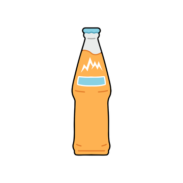 彩绘卡通橘子汽水饮料玻璃瓶