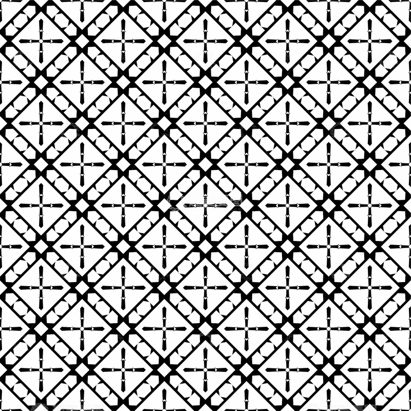 源文件下载【趣麦麦图】黑白几何花型设计