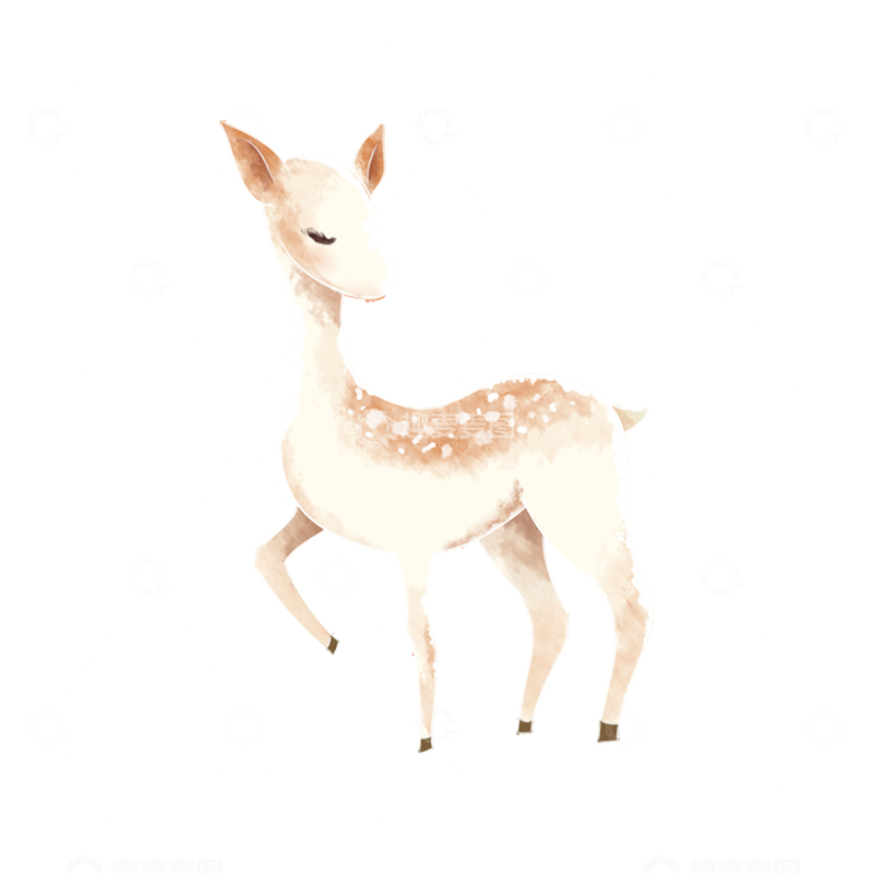 源文件下载【趣麦麦图】-彩绘卡通梅花鹿小鹿动物