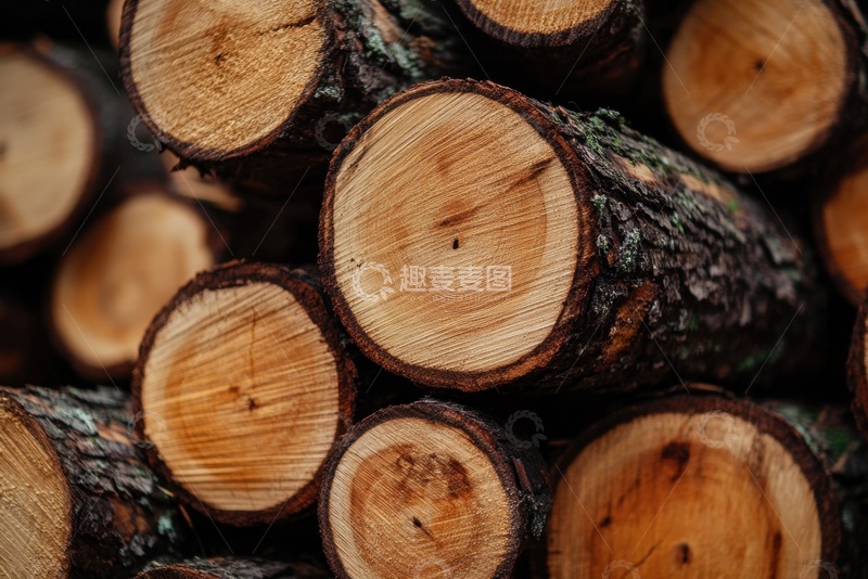 高清大图下载【趣麦麦图】排列整齐的木头堆
