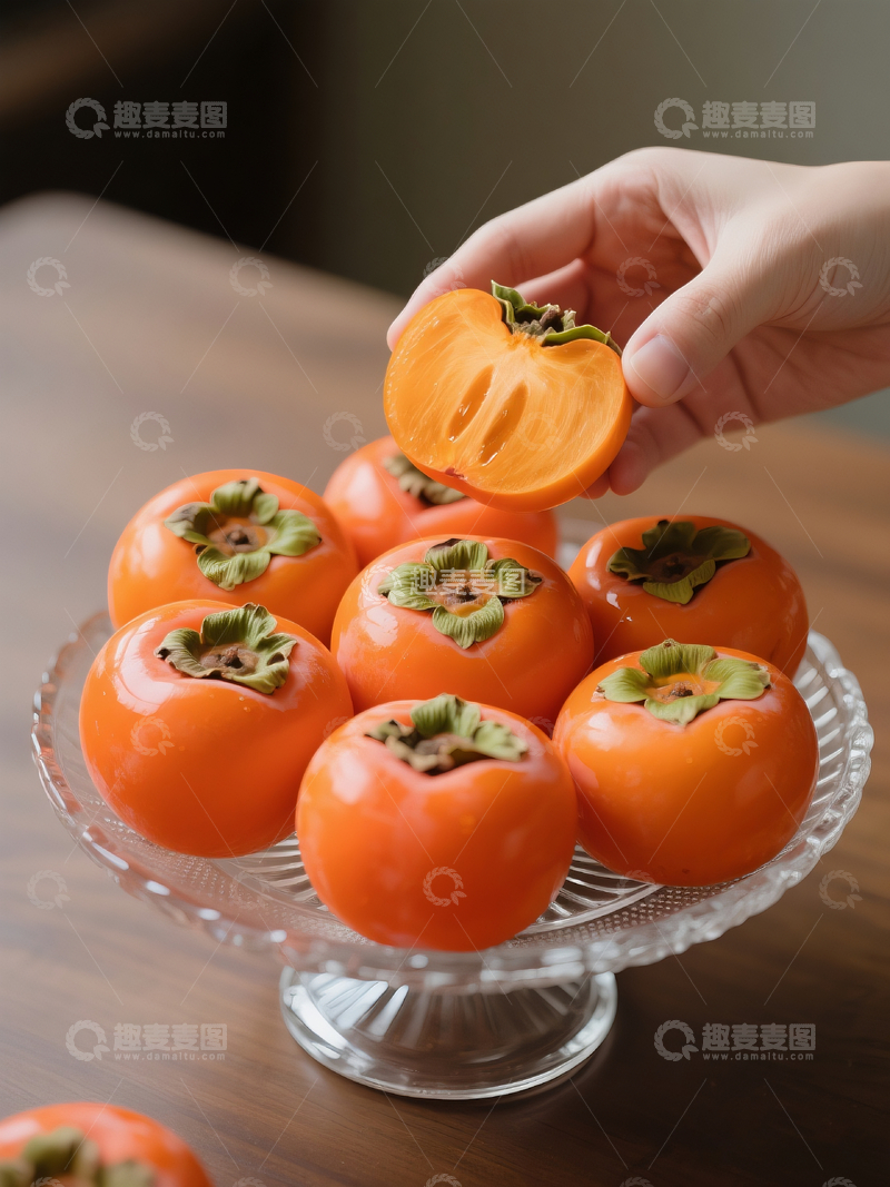 源文件下载【趣麦麦图】新鲜柿子摄影1