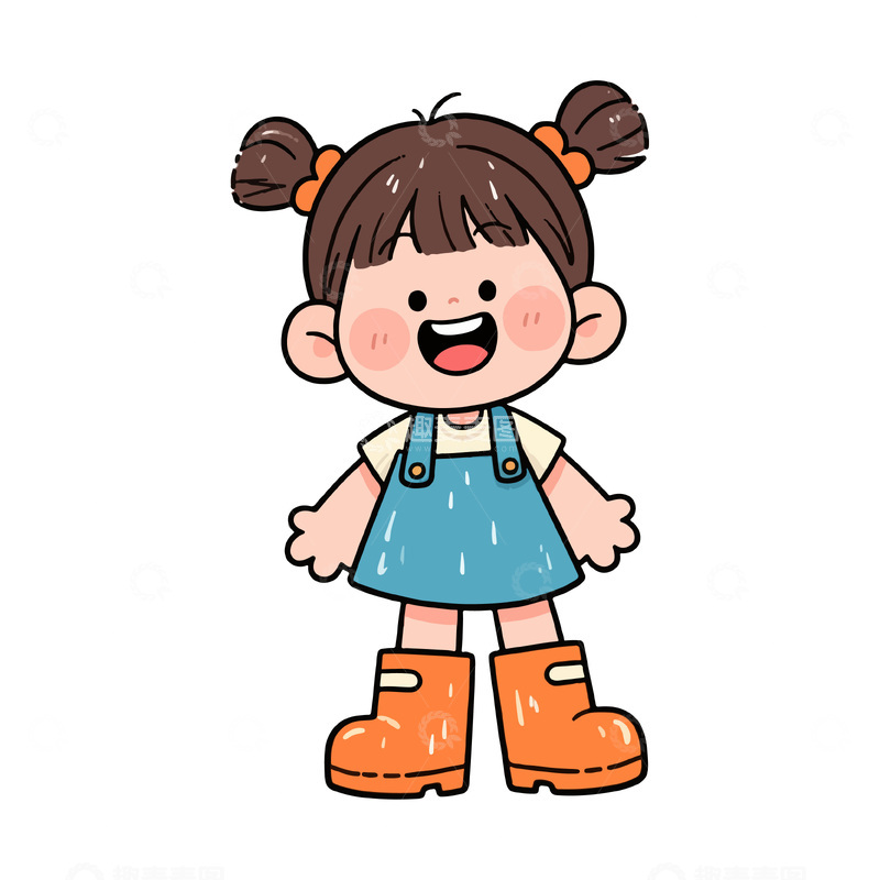 源文件下载【趣麦麦图】开心的小女孩2