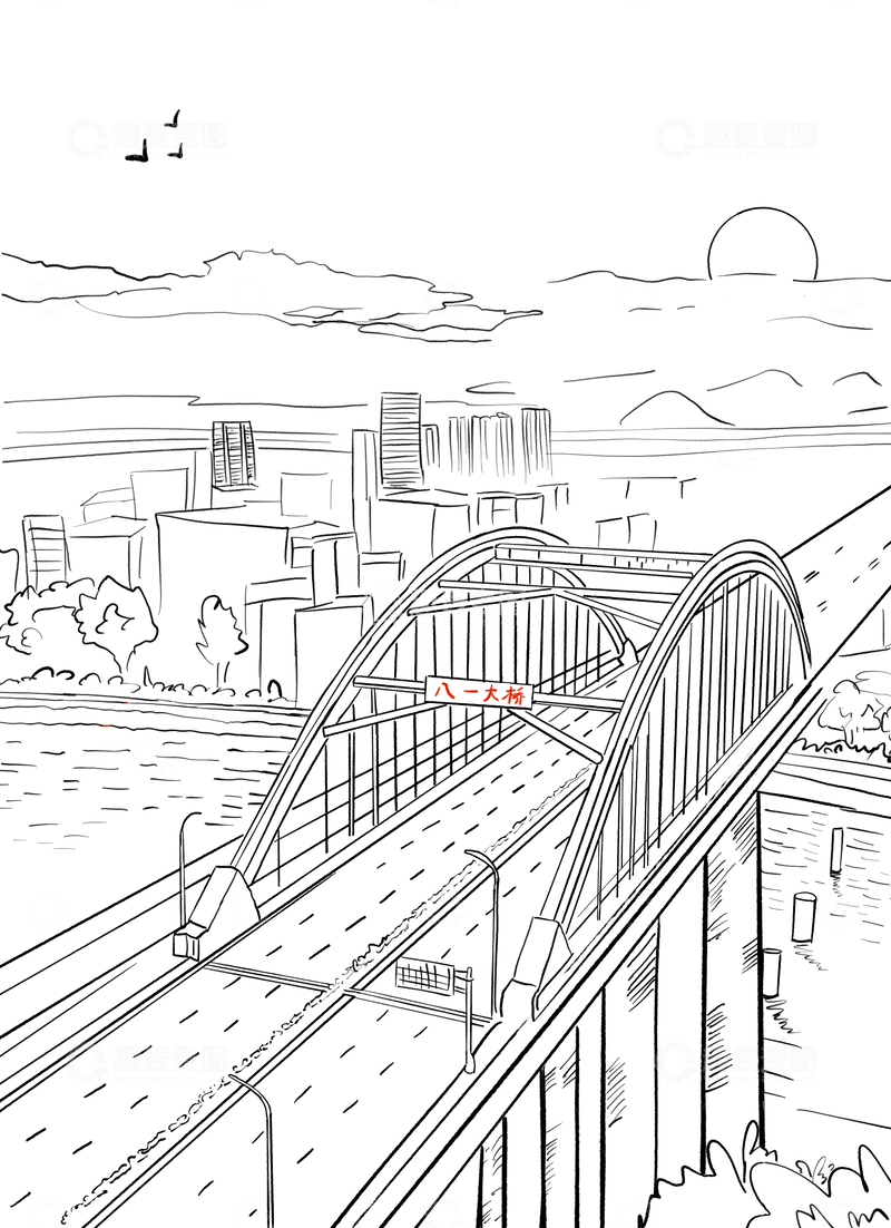 源文件下载【趣麦麦图】-湖北阳新八一大桥侧面