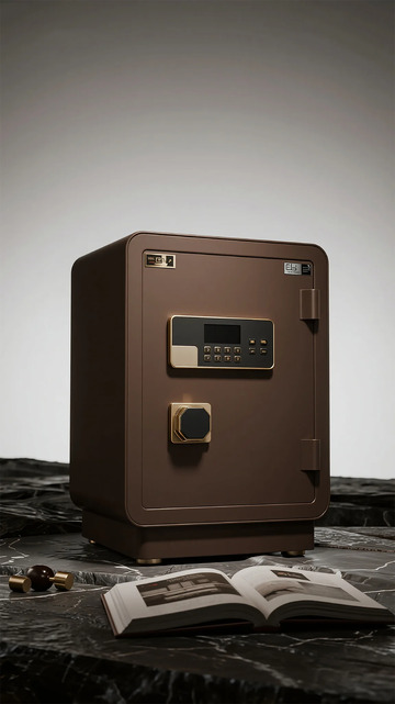 深棕色保险箱现代安全设备办公存储高清