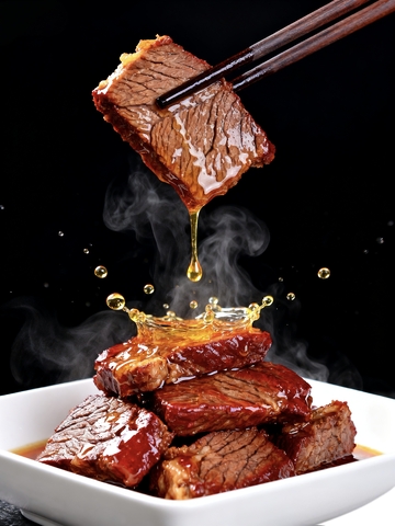 美味滴落卤汁的卤牛肉