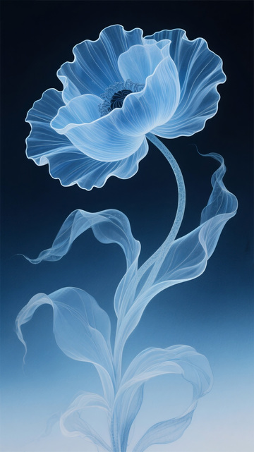 蓝色莫兰迪轻薄罂粟4