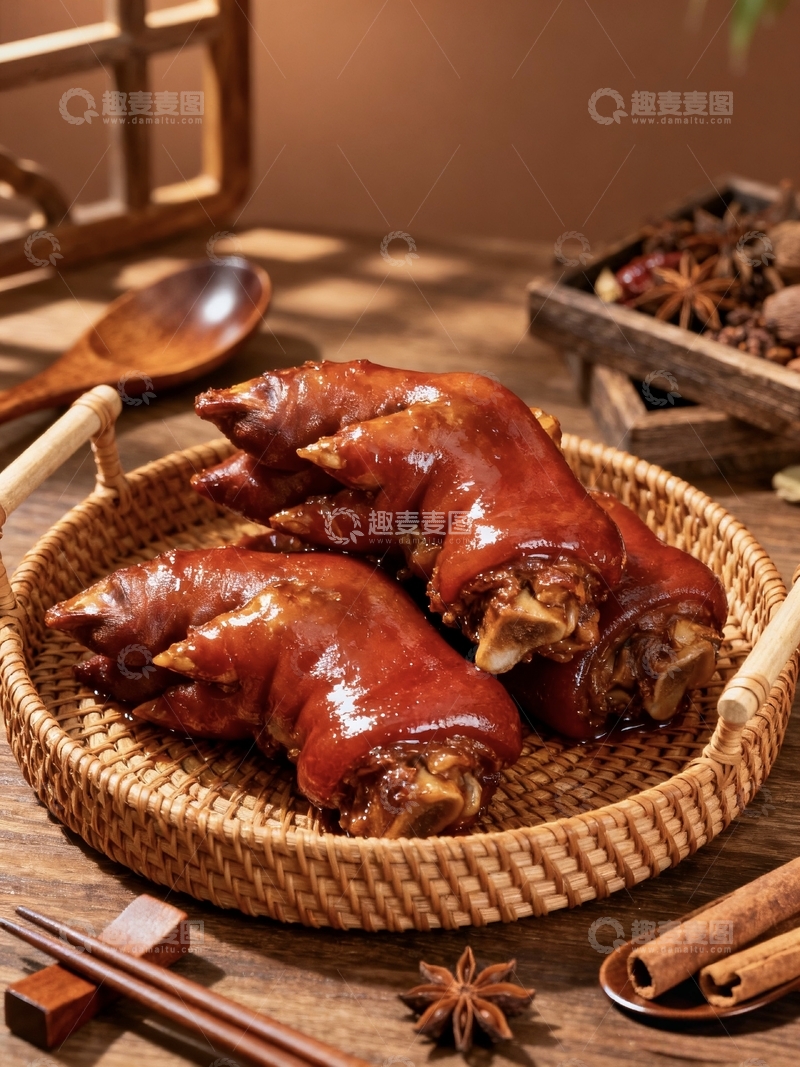 高清大图下载【趣麦麦图】美味卤猪脚场景摄影图