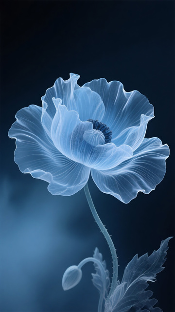 蓝色莫兰迪轻薄罂粟3