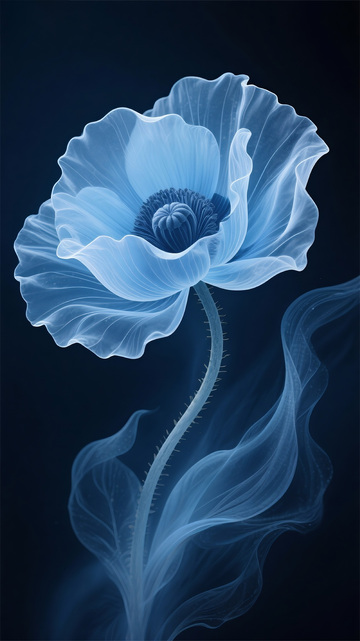 蓝色莫兰迪轻薄罂粟2