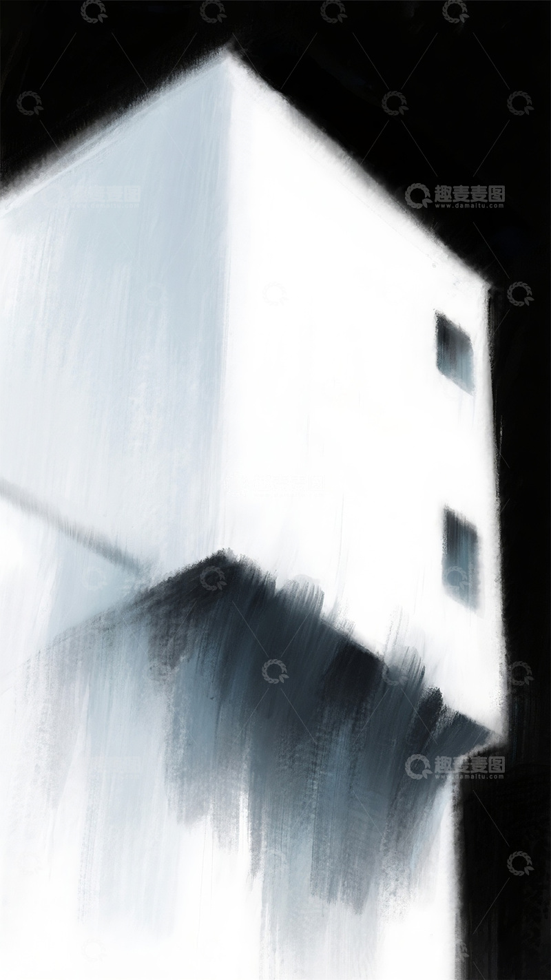 高清大图下载【趣麦麦图】抽象白色建筑-1