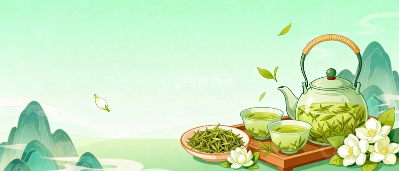 高清大图下载【趣麦麦图】茉莉花茶春茶茶文化002