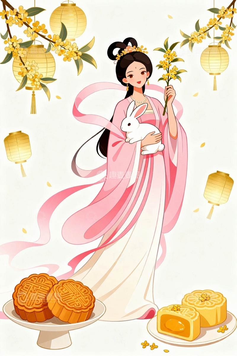 高清大图下载【趣麦麦图】中秋节嫦娥人物012