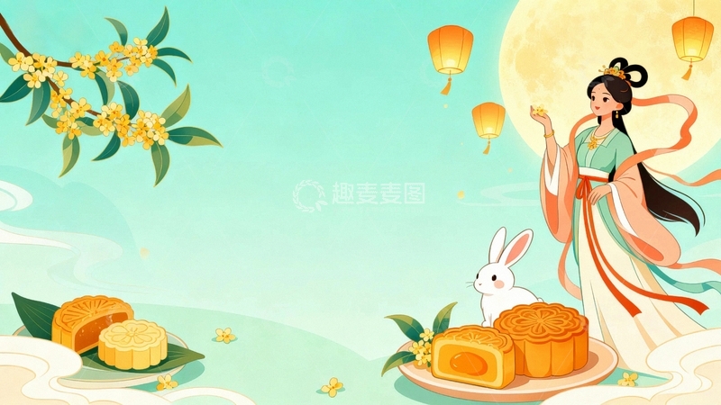 高清大图下载【趣麦麦图】中秋节节日背景000