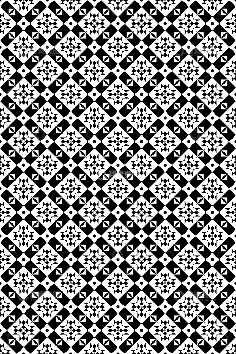 源文件下载【趣麦麦图】几何花型无缝图案