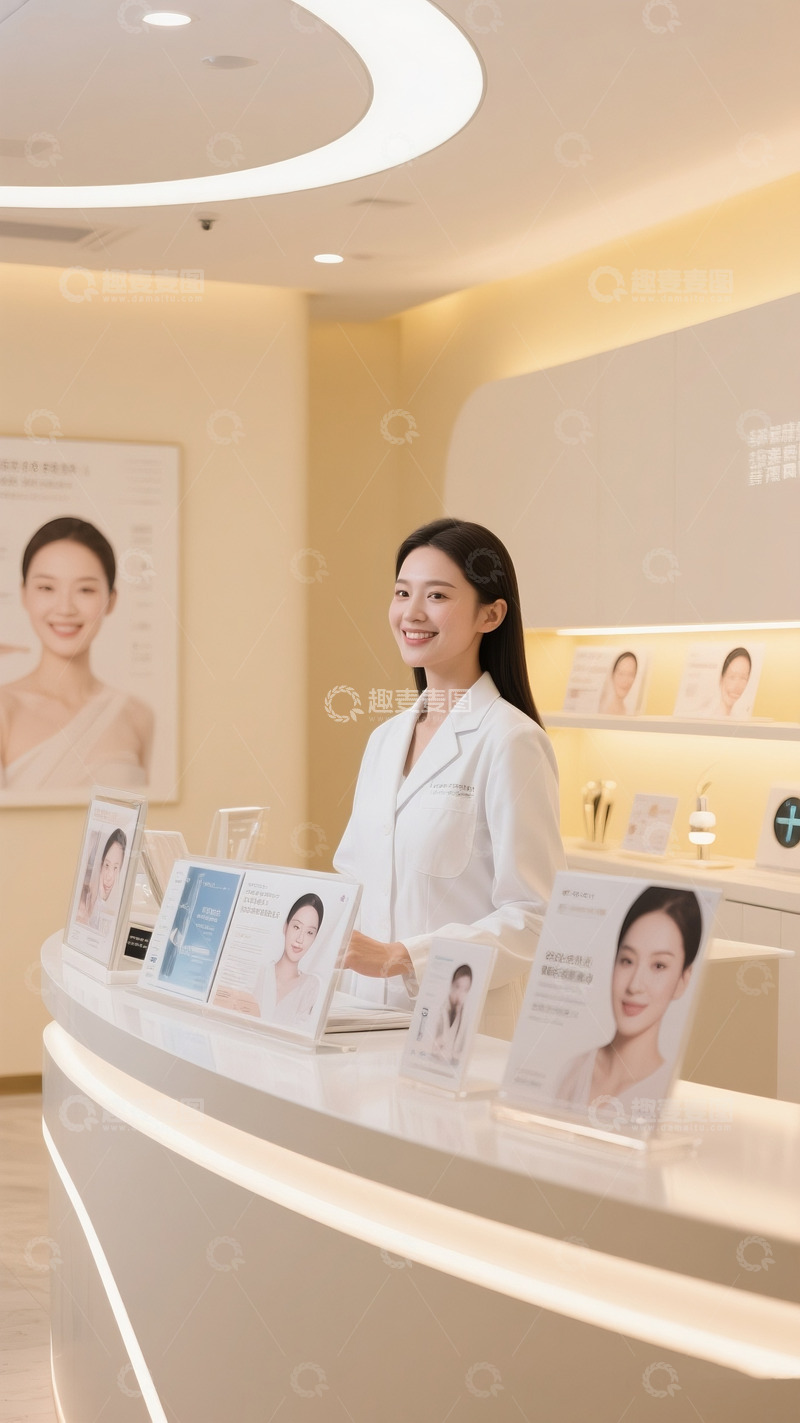 高清大图下载【趣麦麦图】美容店内的专业女性顾问3