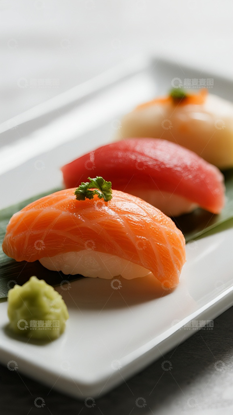高清大图下载【趣麦麦图】美味精致的三文鱼寿司3