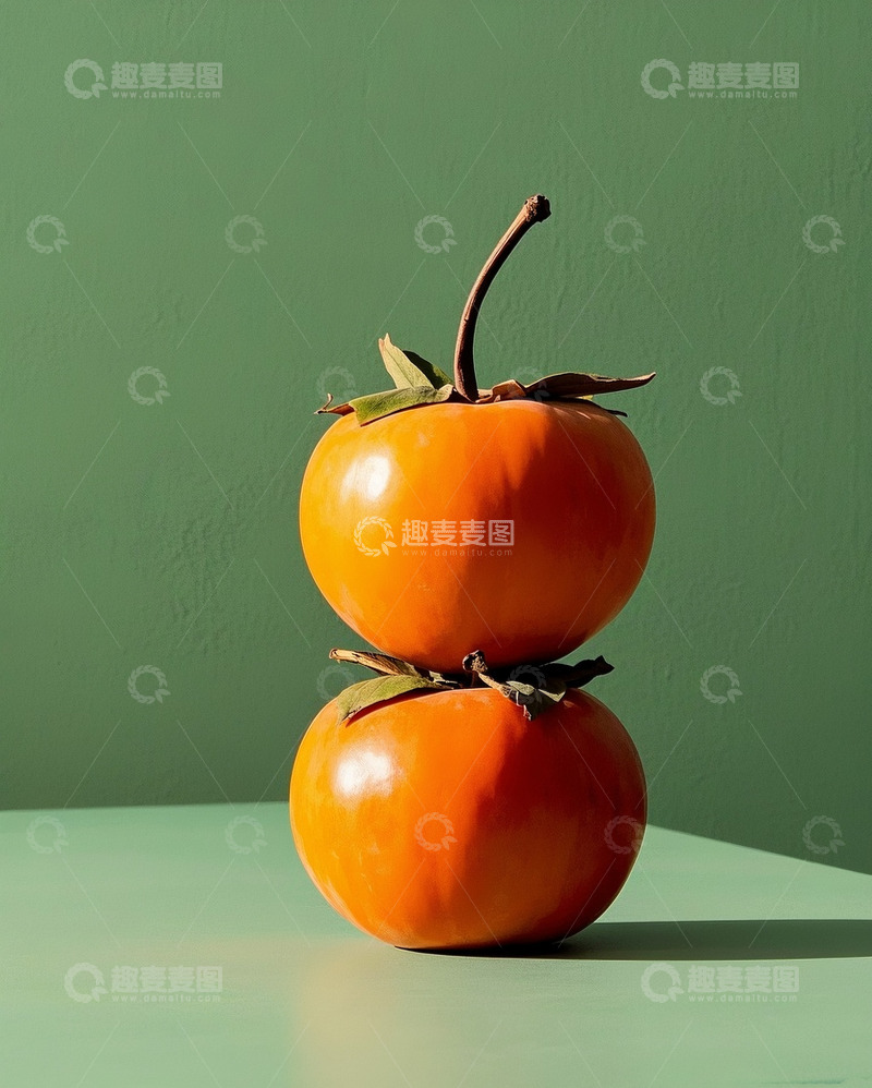 高清大图下载【趣麦麦图】圆润诱人的柿子