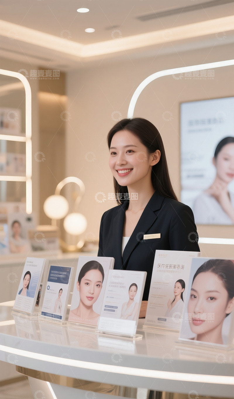 高清大图下载【趣麦麦图】美容店内的专业女性顾问2