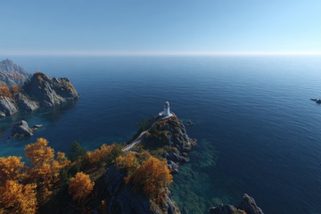 海岸边的礁石石群