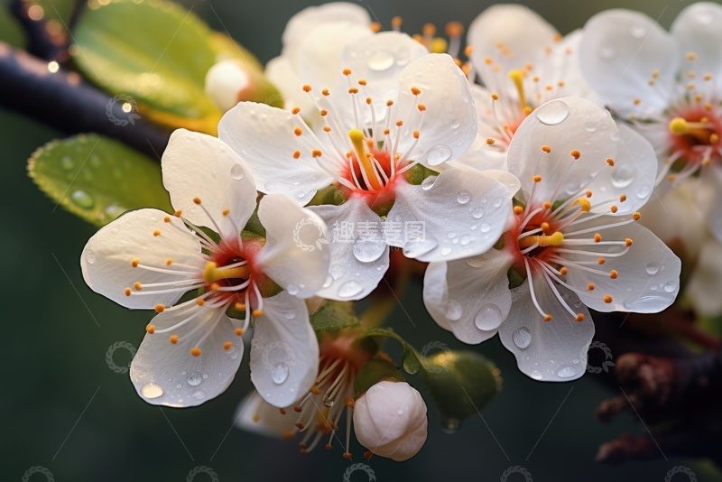 高清大图下载【趣麦麦图】盛开的白色梨花花朵