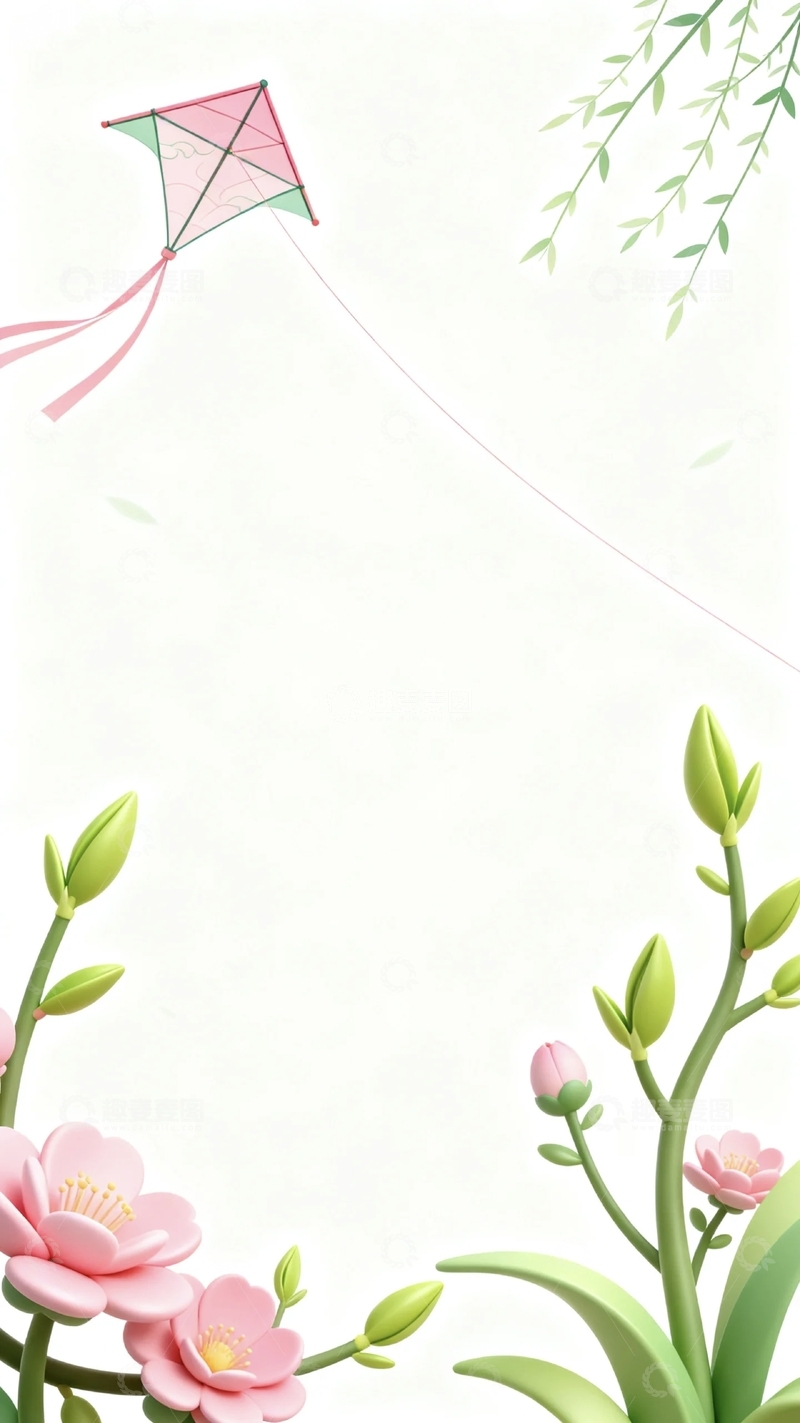 高清大图下载【趣麦麦图】国风3d春天背景5