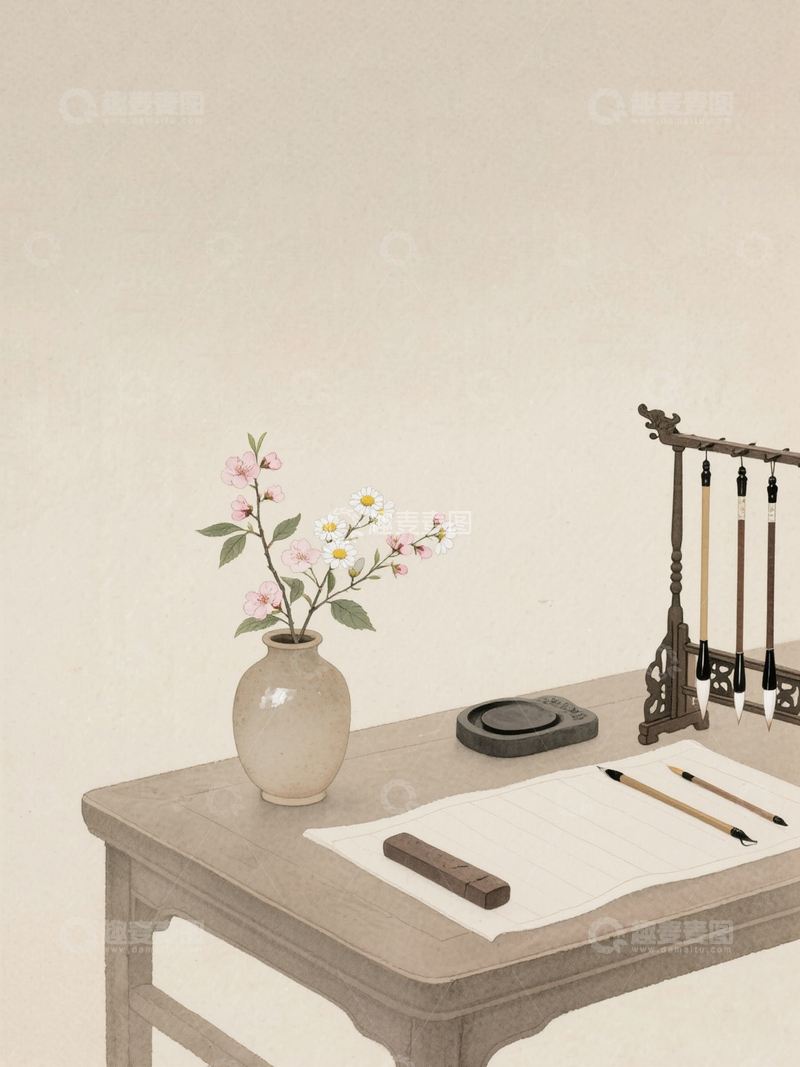 高清大图下载【趣麦麦图】古风水彩插画