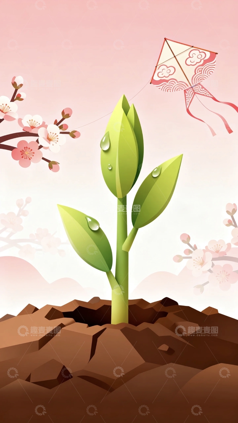 高清大图下载【趣麦麦图】国潮3的立春背景4