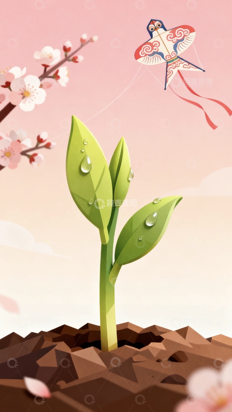 高清大图下载【趣麦麦图】国潮3的立春背景3