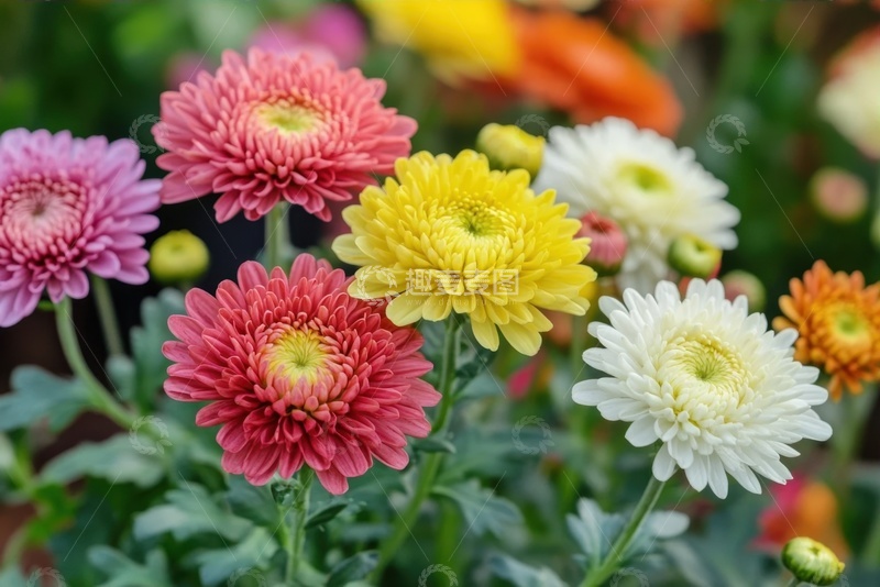 高清大图下载【趣麦麦图】一簇菊花花卉植物