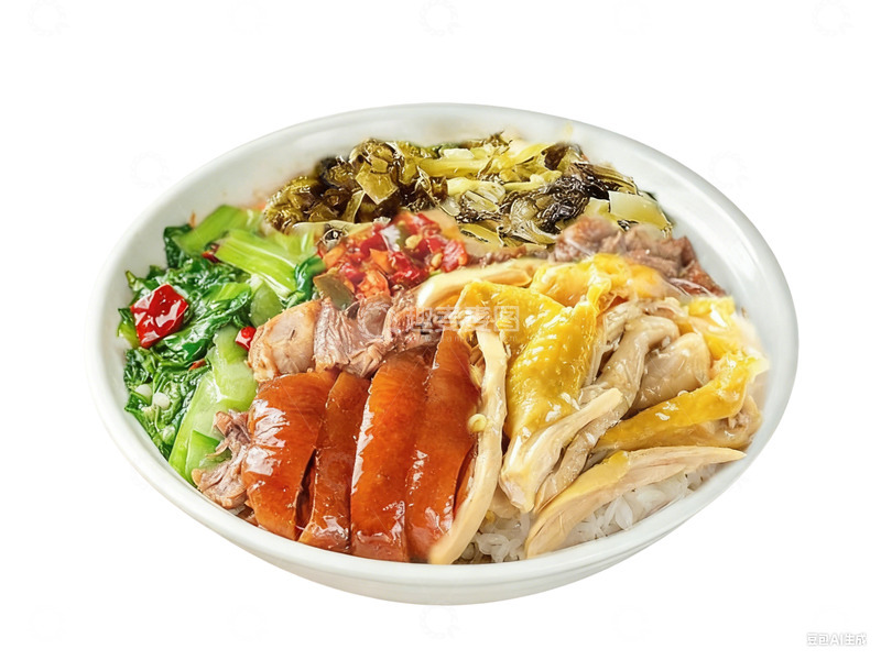 高清大图下载【趣麦麦图】美味丰盛拼盘猪脚饭